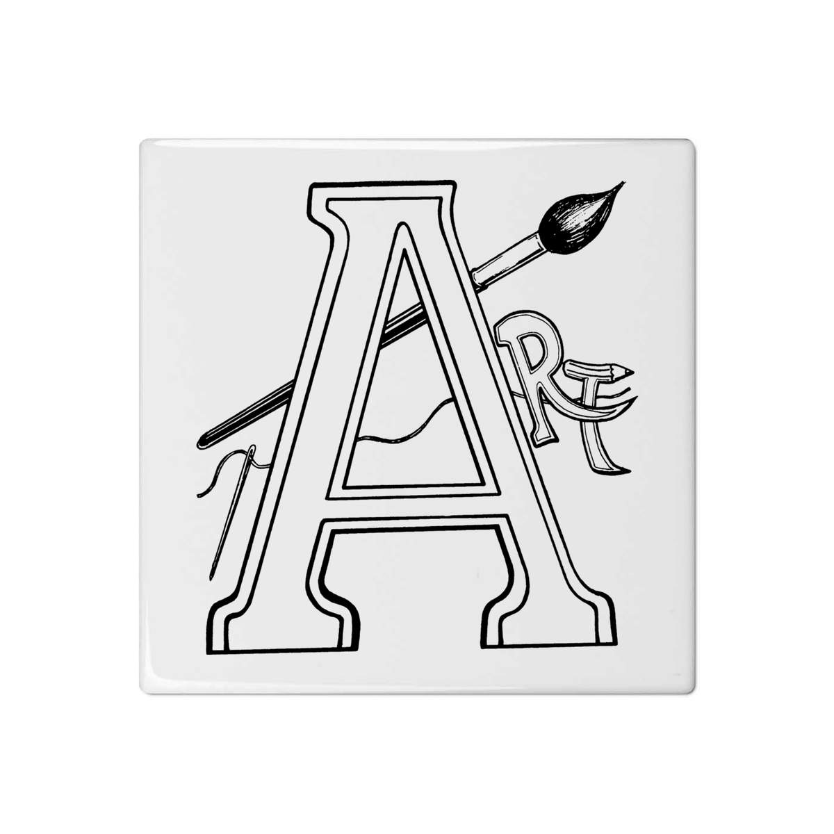 'A is for Art' 108mm Square Ceramic Tile (TD00015281)