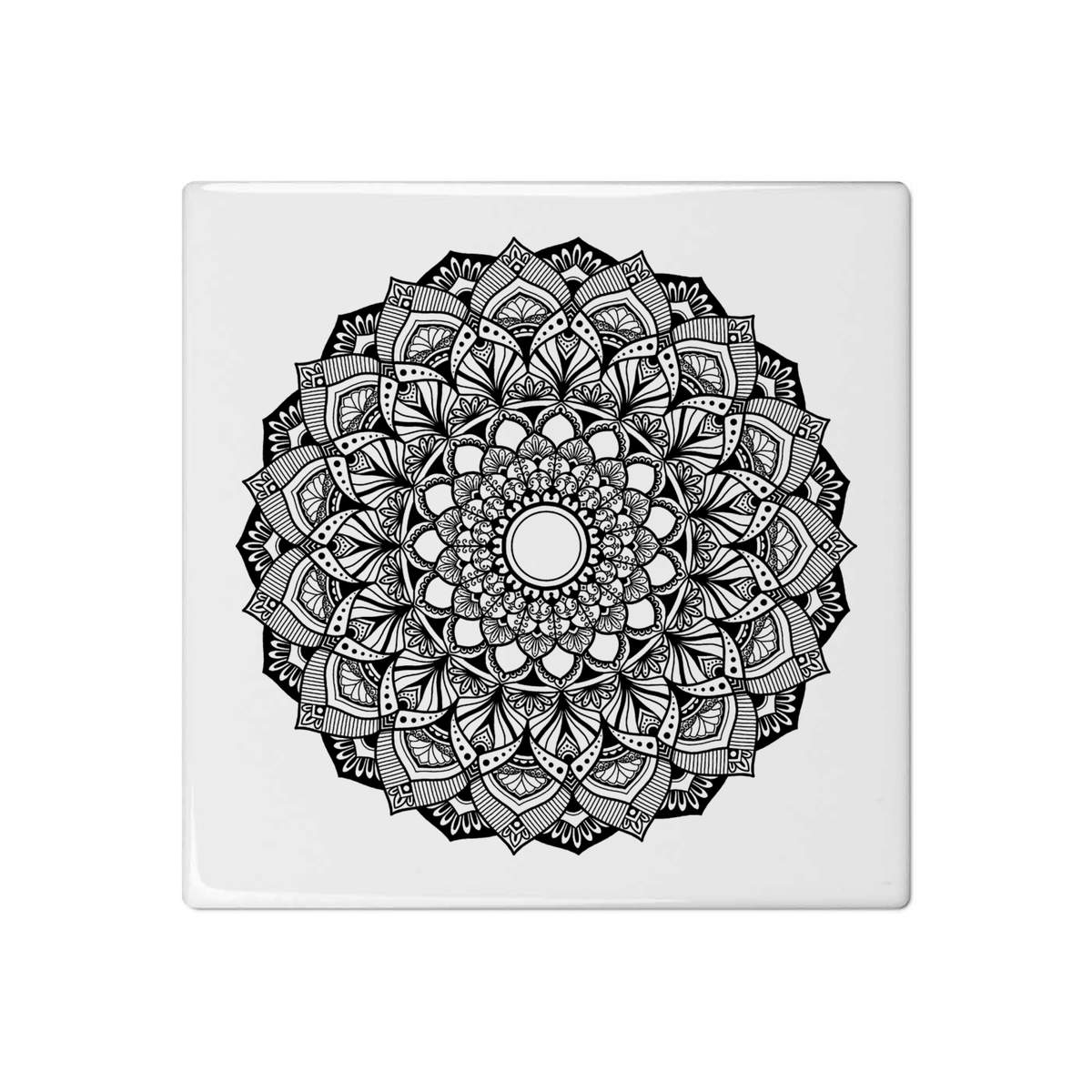 'Patterned Mandala' 108mm Square Ceramic Tile (TD00015438)