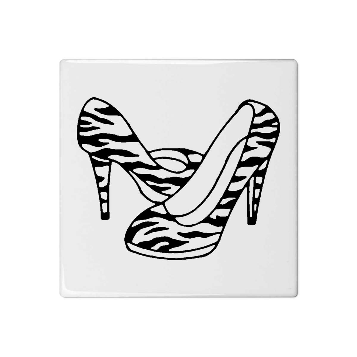 'Zebra Print Shoes' 108mm Square Ceramic Tile (TD00016943)