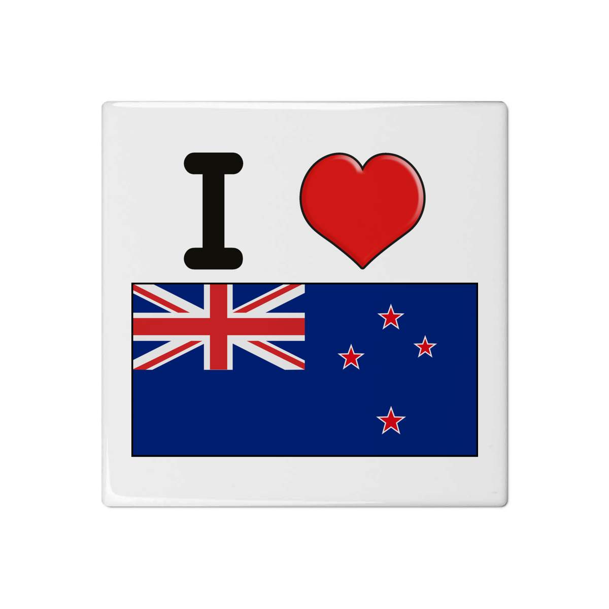 'I Love New Zealand' 108mm Square Ceramic Tile (TD00017705)