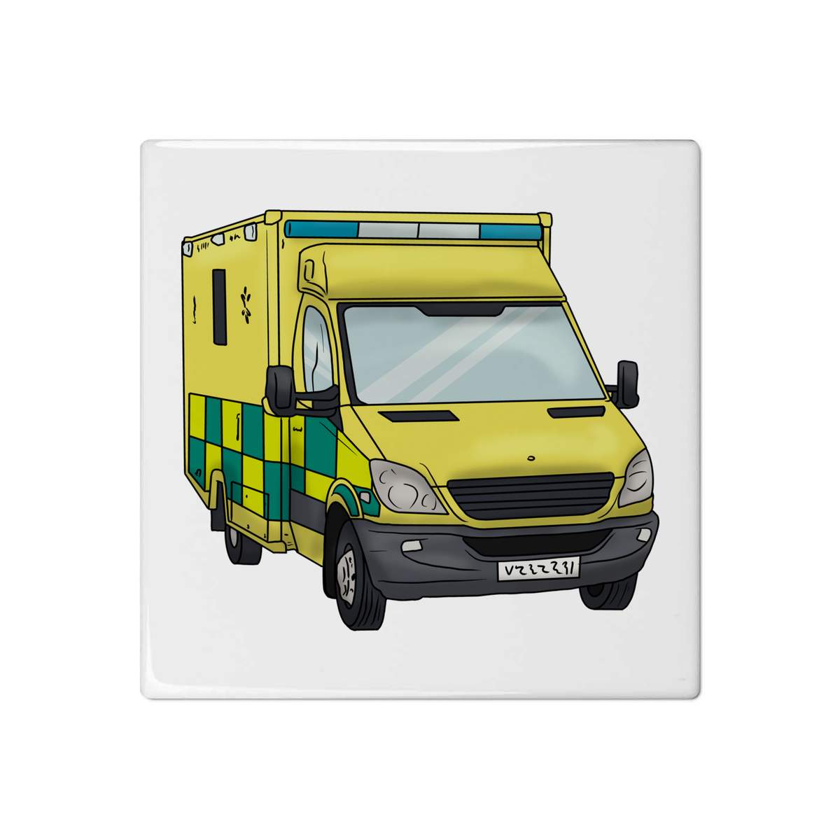 'UK Ambulance' 108mm Square Ceramic Tile (TD00018652)