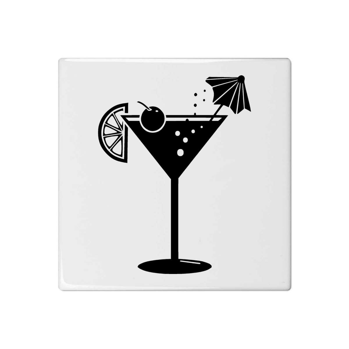 'Cocktail Glass' 108mm Square Ceramic Tile (TD00021048)