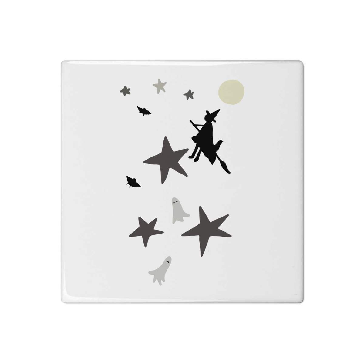 'Ghosts and witch' 108mm Square Ceramic Tile (TD00022290)