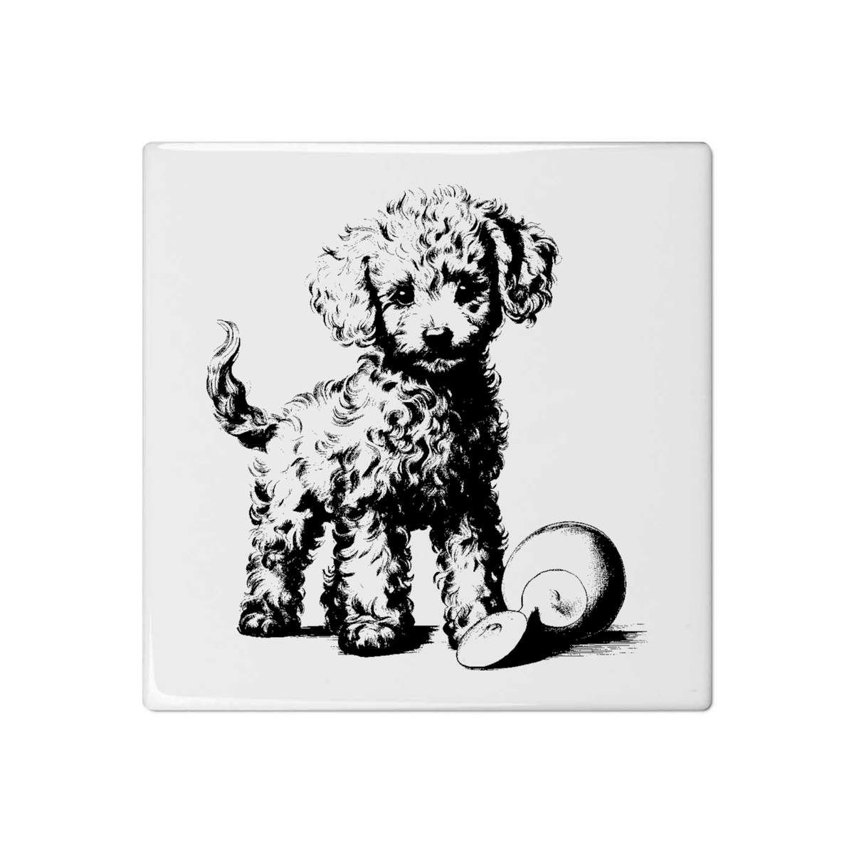 'Poodle' 108mm Square Ceramic Tile (TD00023895)