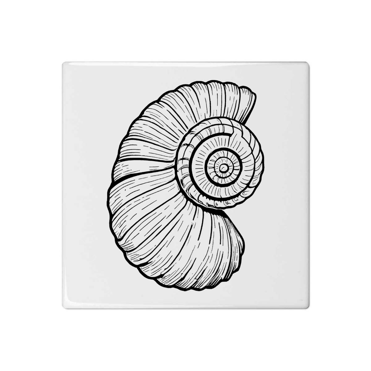 'Shell Fossil' 108mm Square Ceramic Tile (TD00025486)