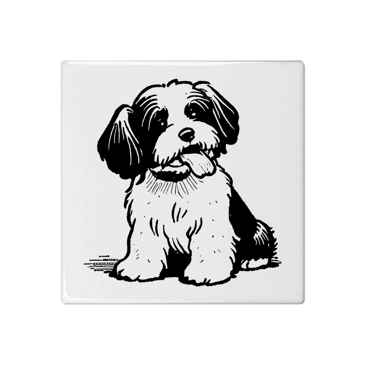 'Havanese Dog' 108mm Square Ceramic Tile (TD00026476)