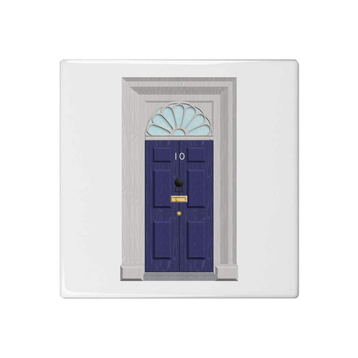 'No. 10 Downing Street Door' 108mm Square Ceramic Tile (TD00027159)