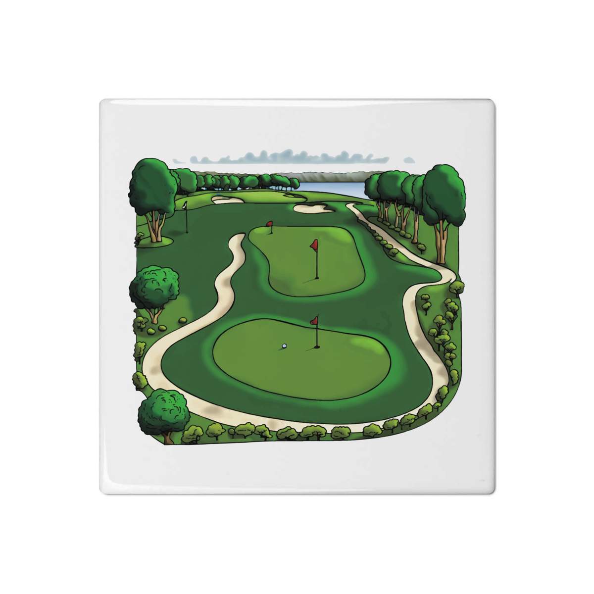 'Golf Course' 108mm Square Ceramic Tile (TD00027686)