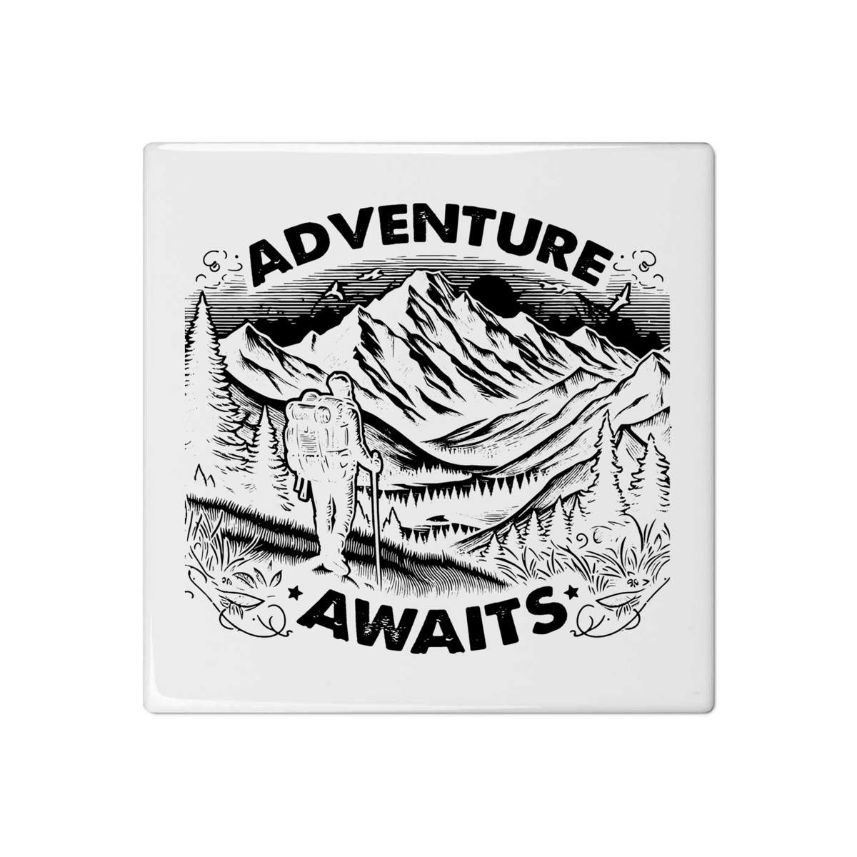'Adventure Awaits' 108mm Square Ceramic Tile (TD00029685)