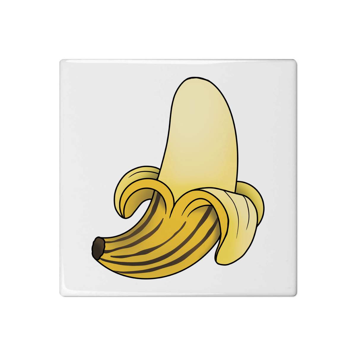 'Peeled Banana' 108mm Square Ceramic Tile (TD00032102)