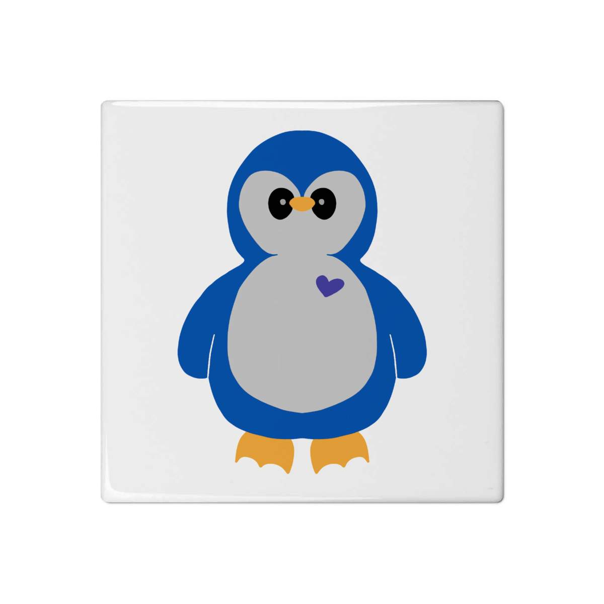 'Penguin love' 108mm Square Ceramic Tile (TD00032186)