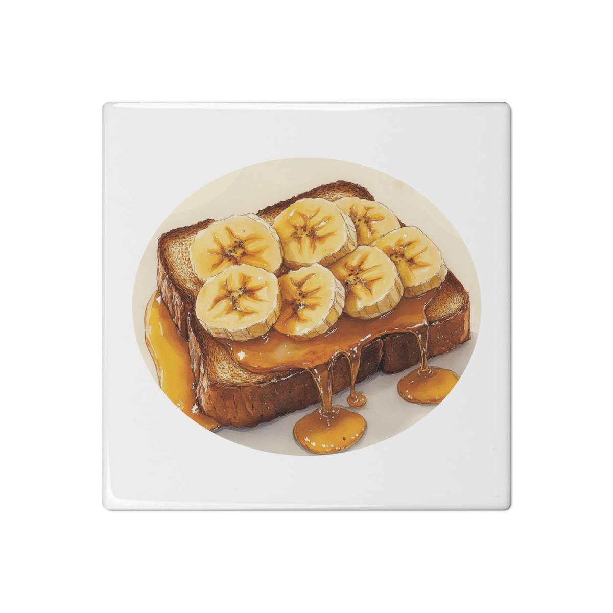 'Banana and Honey on Bread' 108mm Square Ceramic Tile (TD00033087)