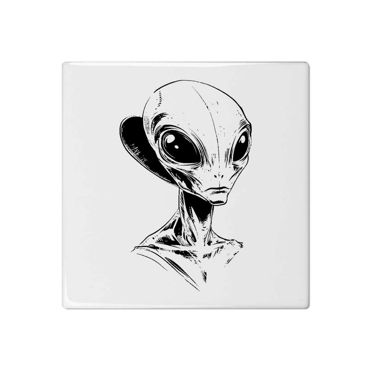 'Alien Portrait' 108mm Square Ceramic Tile (TD00033332)
