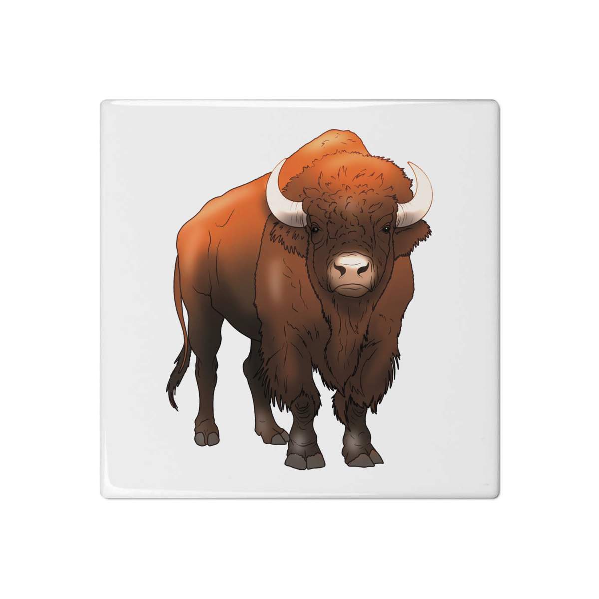 'Wild Bison' 108mm Square Ceramic Tile (TD00033395)