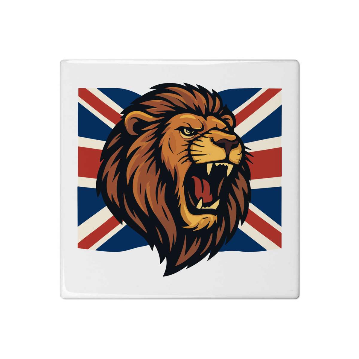 'British Lion' 108mm Square Ceramic Tile (TD00034193)
