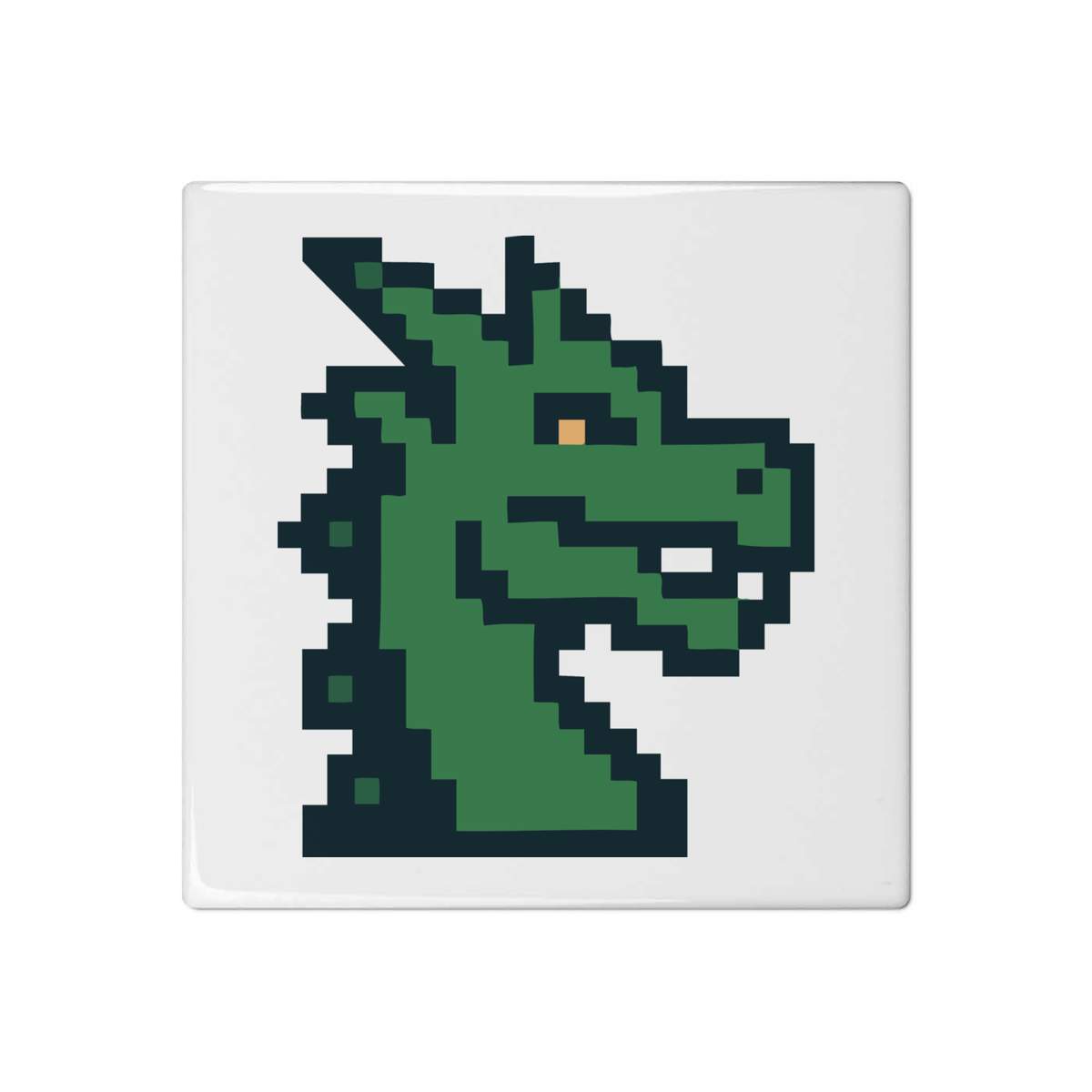 '8-Bit Dragon Head' 108mm Square Ceramic Tile (TD00035132)