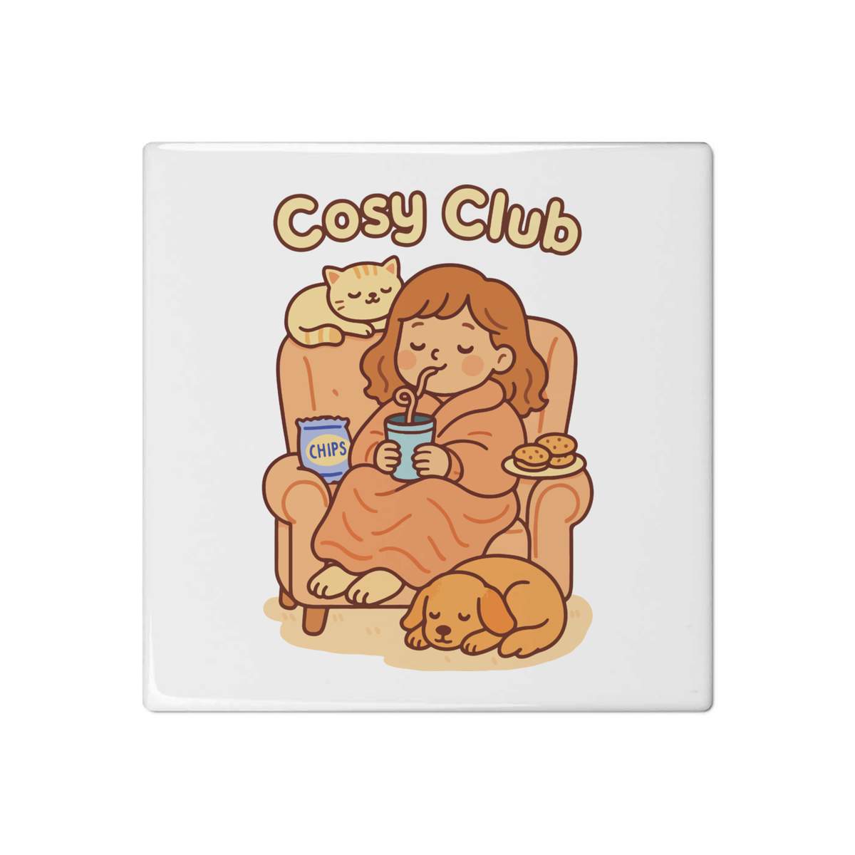 'Cosy Club' 108mm Square Ceramic Tile (TD00035446)
