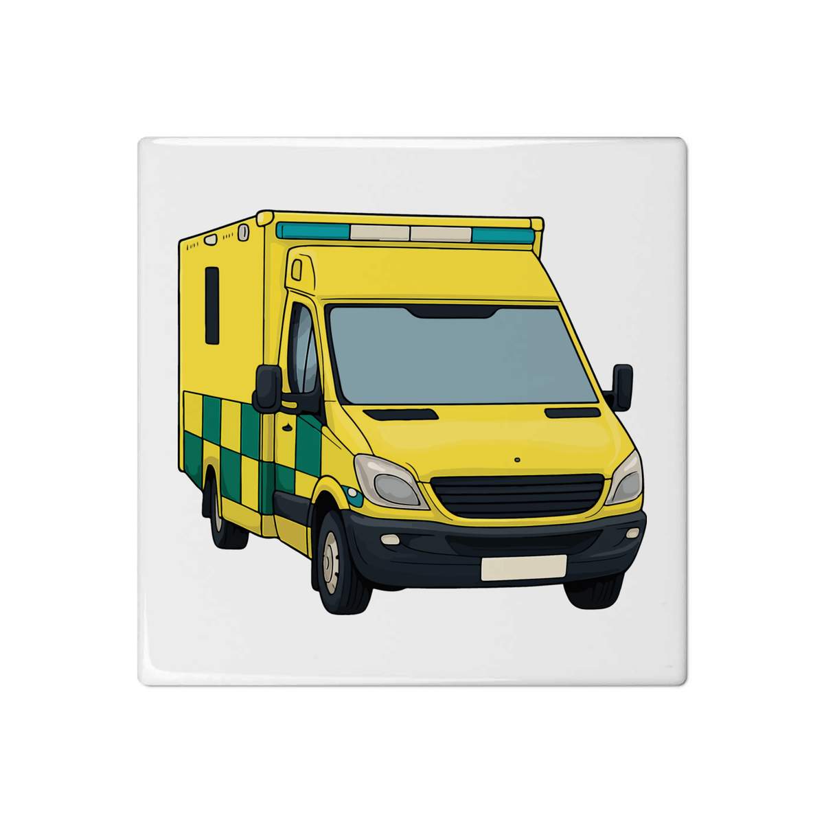 'Emergency Ambulance' 108mm Square Ceramic Tile (TD00035522)