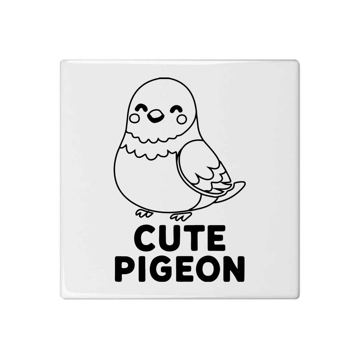 'Adorable Urban Pigeon' 108mm Square Ceramic Tile (TD00036014)