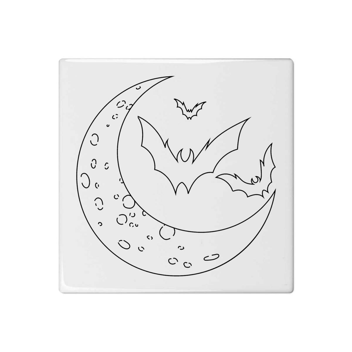 'Bats & Crescent' 108mm Square Ceramic Tile (TD00036380)