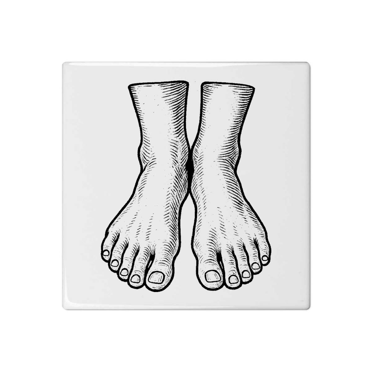 'Human Feet' 108mm Square Ceramic Tile (TD00036882)