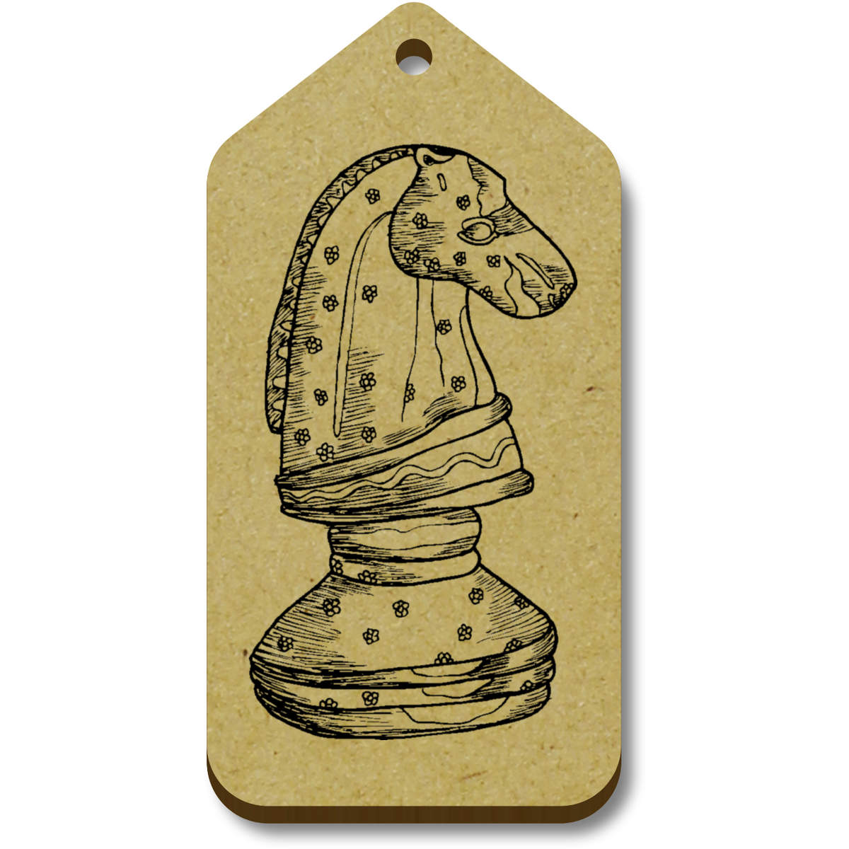 10 x 'Floral Chess Piece' 66mm x 34mm Gift Tags (TG00044441)