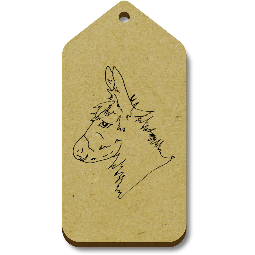 10 x 'Donkey Face' 66mm x 34mm Gift Tags (TG00078391)