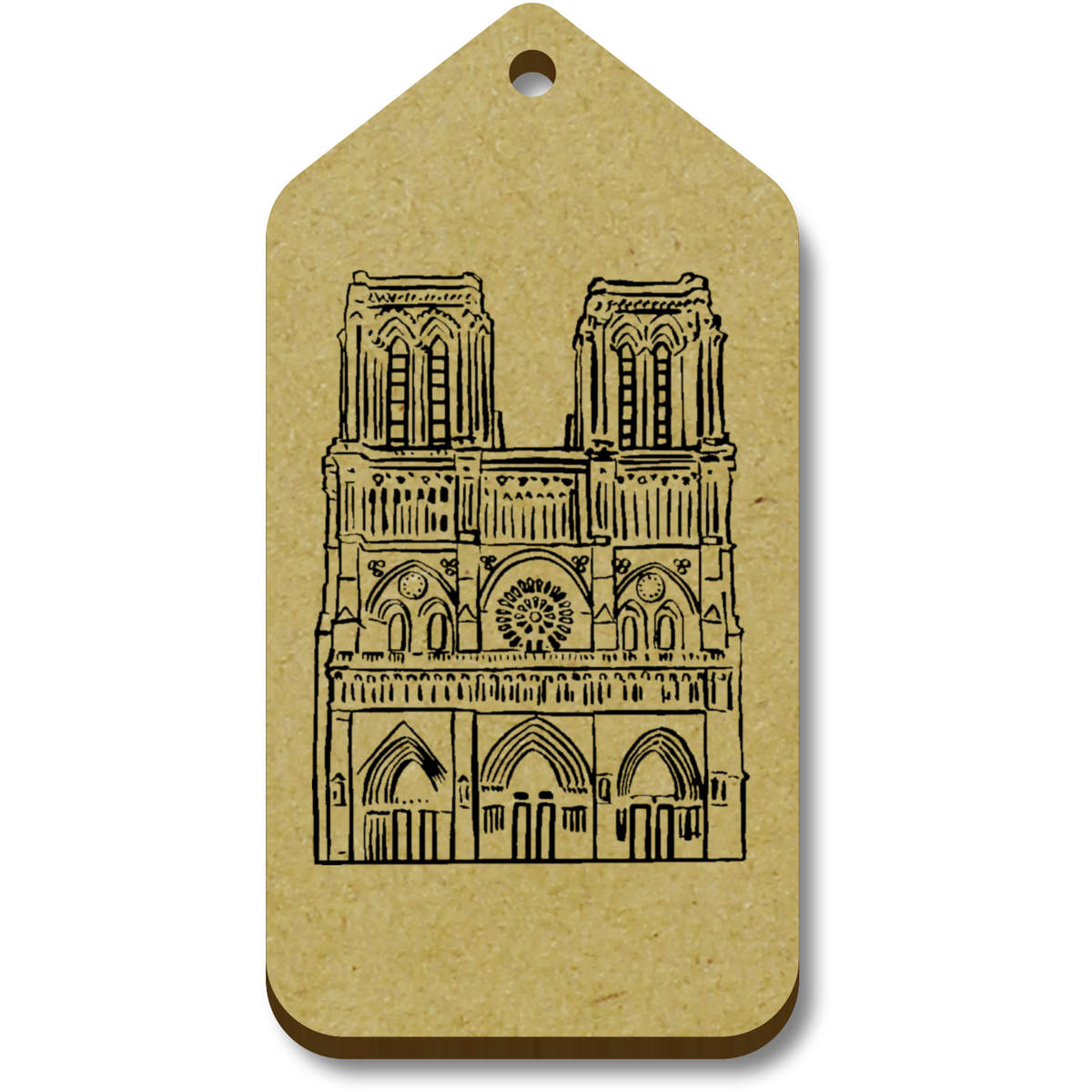 10 x 'Notre Dame Cathedral' 66mm x 34mm Gift Tags (TG00084371)