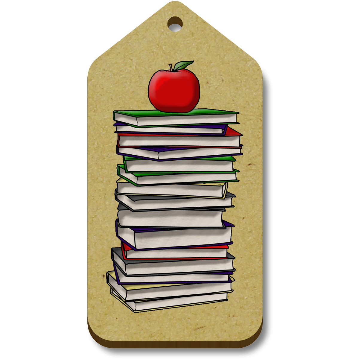 'Apple On Book Stack' Gift / Luggage Tags (TG030397)