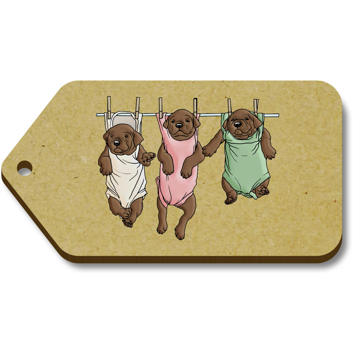 'Puppies On Washing Line' Gift / Luggage Tags (TG030785)