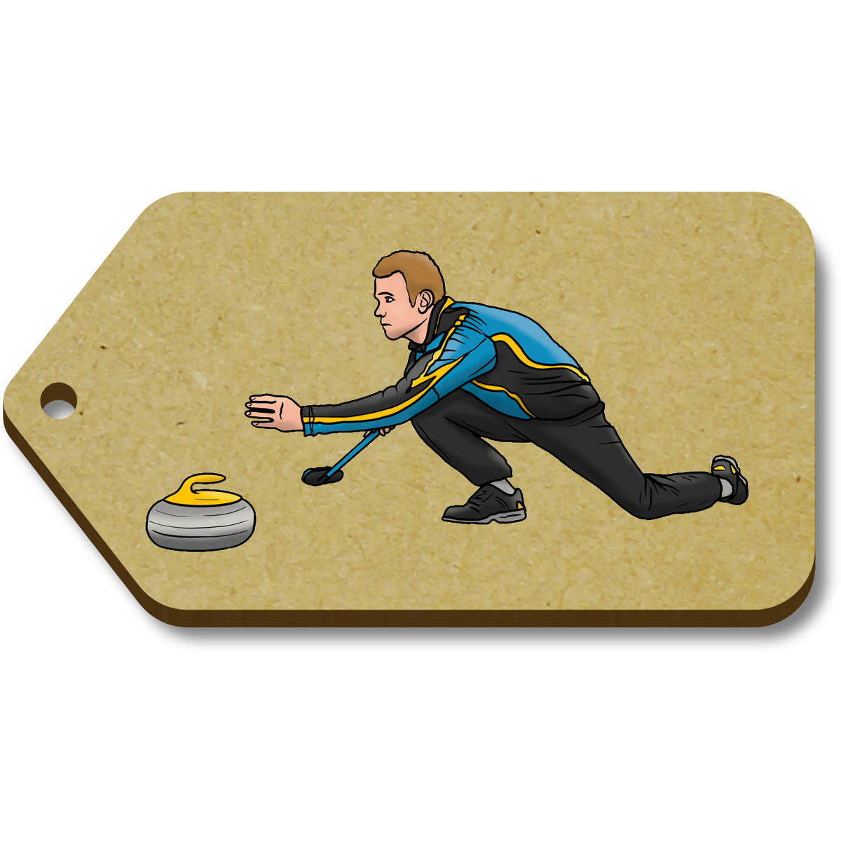 'Curling Man' Gift / Luggage Tags (TG035156)