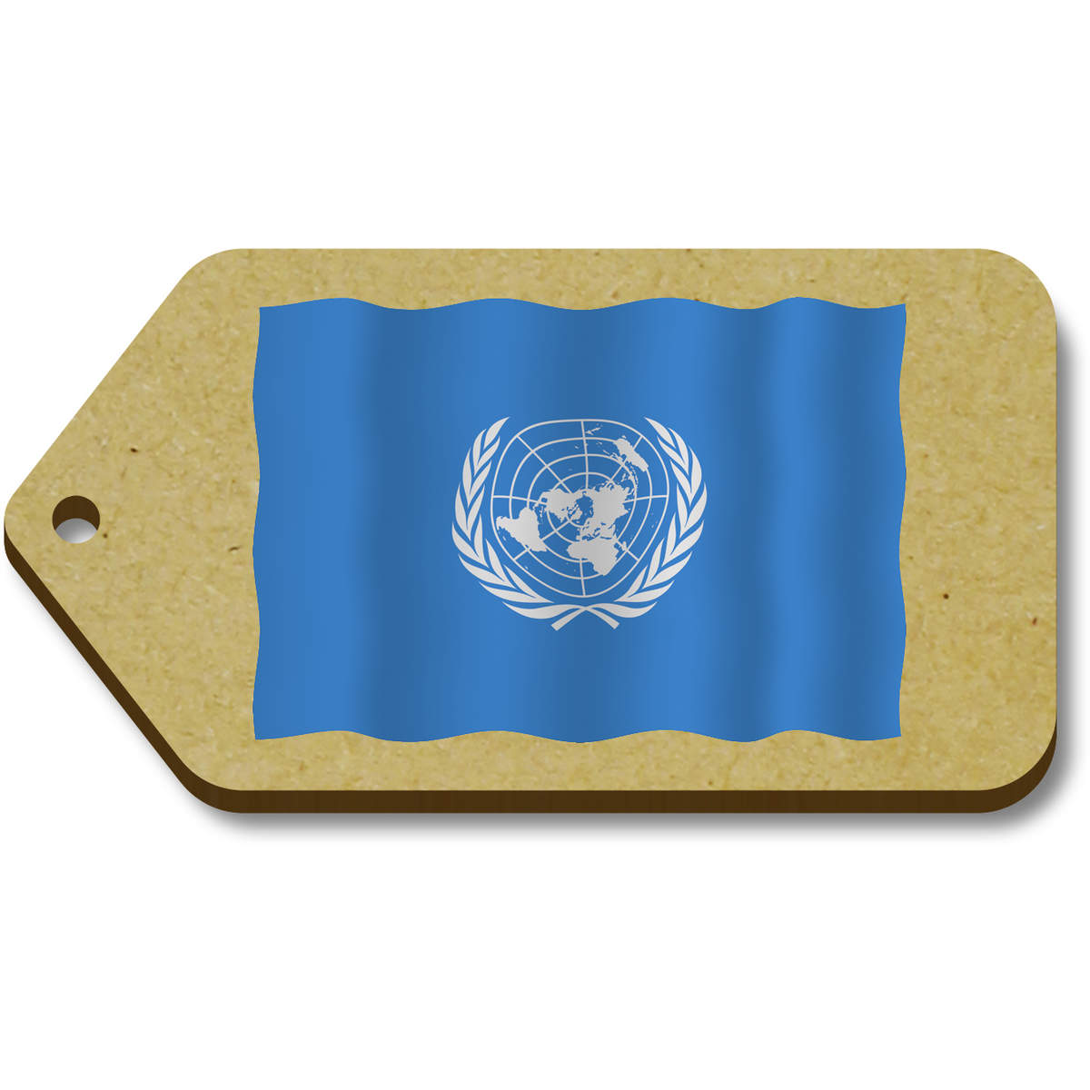 10 x 'United Nations Flag' 66mm x 34mm Gift Tags (TG00111596)
