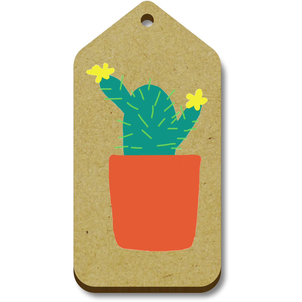 10 x 'Cactus in flower ' 66mm x 34mm Gift Tags (TG00117410)