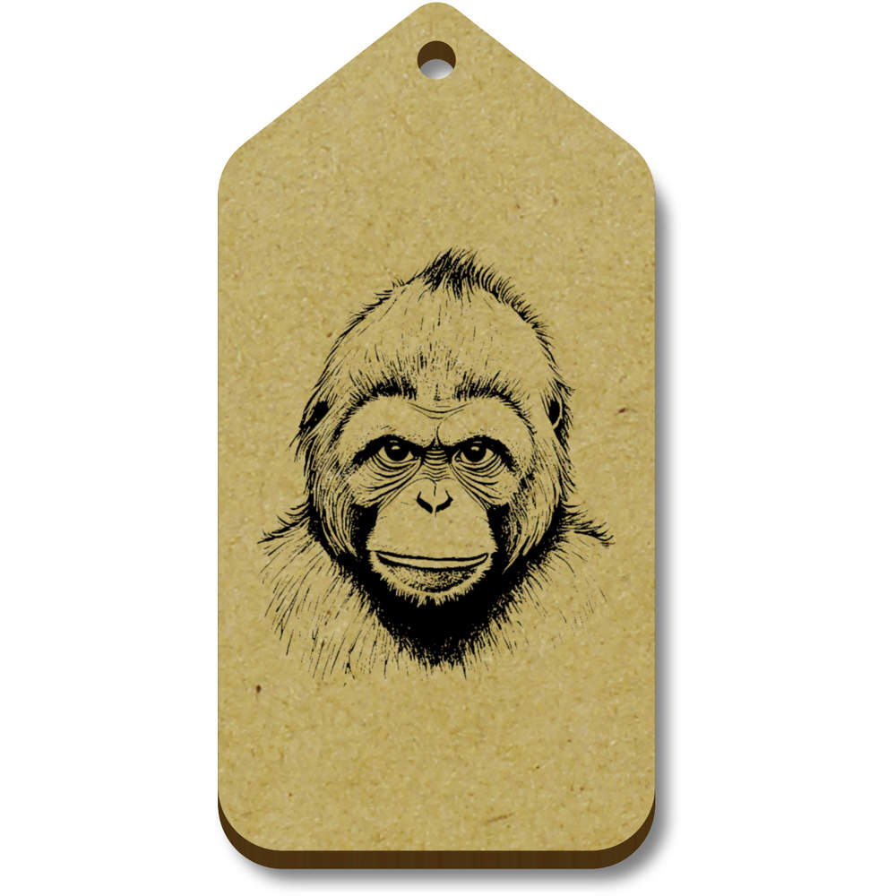 10 x 'Tapanuli Orangutan' 66mm x 34mm Gift Tags (TG00130874)
