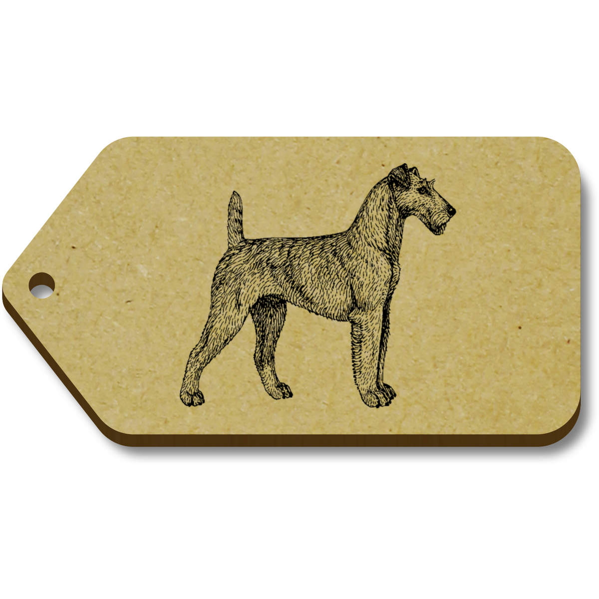 10 x 'Irish Terrier' MDF Gift Tags - 66mm - Present Labels for Gifts, Wrapping and Crafts (TG00131662)