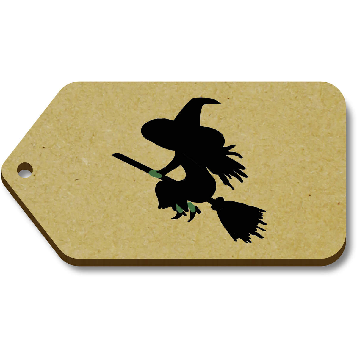 10 x 'Witch Silhouette' MDF Gift Tags - 66mm - Present Labels for Gifts, Wrapping and Crafts (TG00133049)