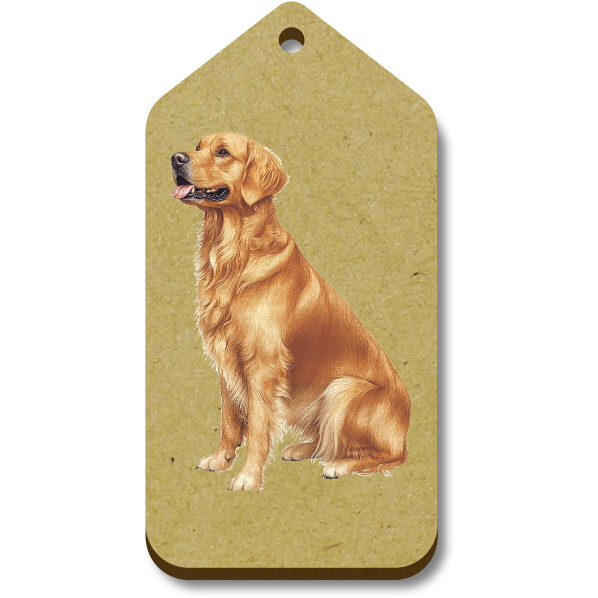 10 x 'Golden Retriever Dog Sitting' 66mm x 34mm Gift Tags (TG00134694)