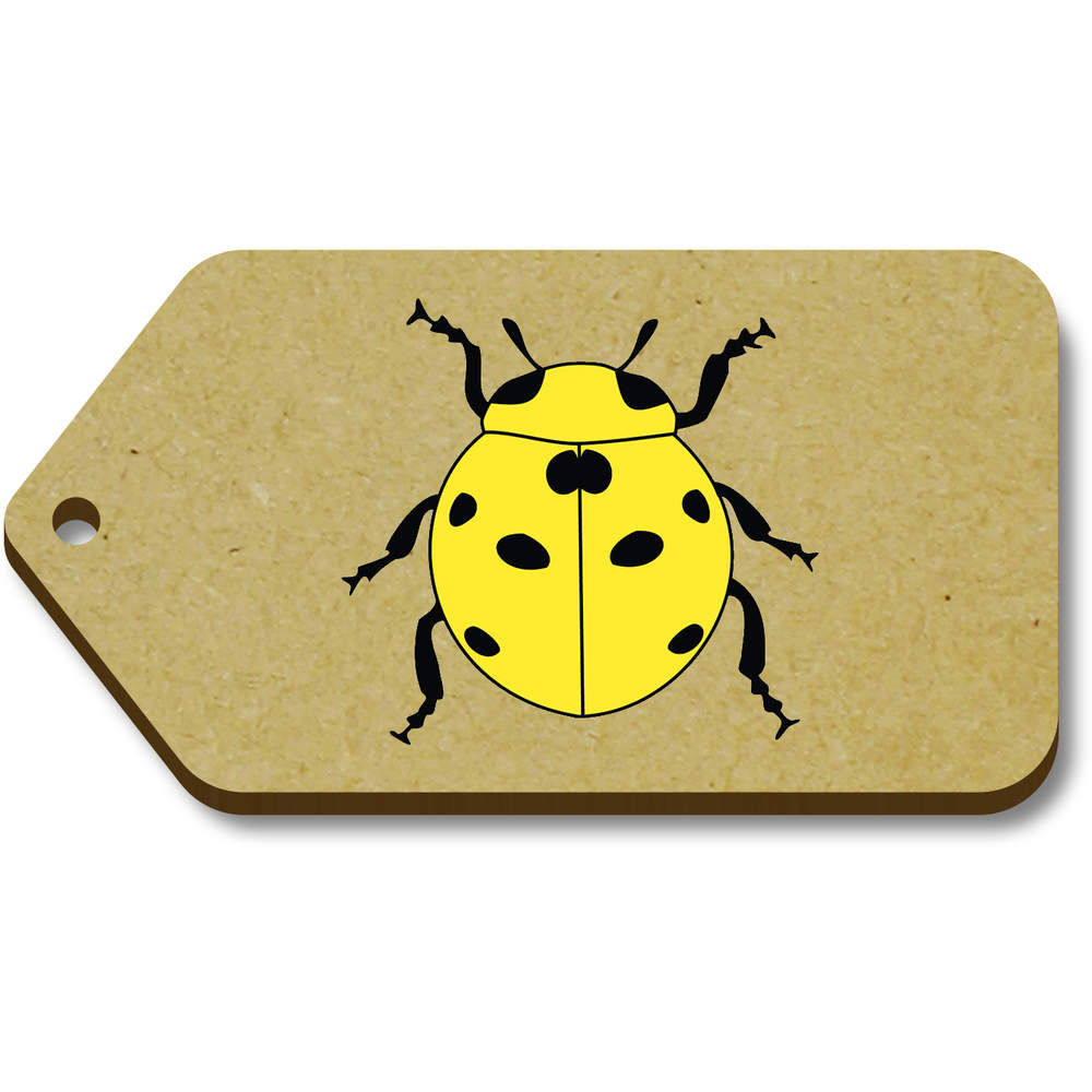 10 x 'Yellow Ladybug' 66mm x 34mm Gift Tags (TG00134849)