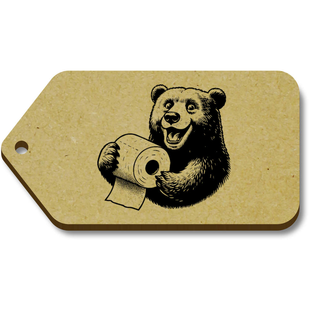 'Bear Holding Toilet Paper' Gift / Luggage Tags (TG051158)