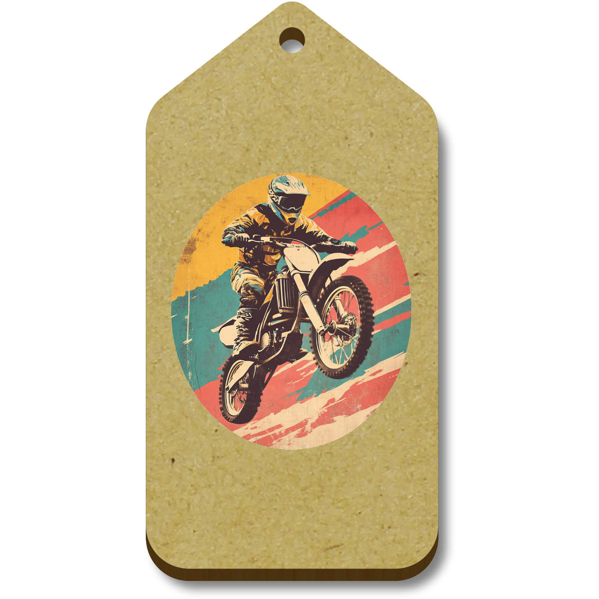 'Retro Dirt Bike Rider' Gift / Luggage Tags (TG051368)