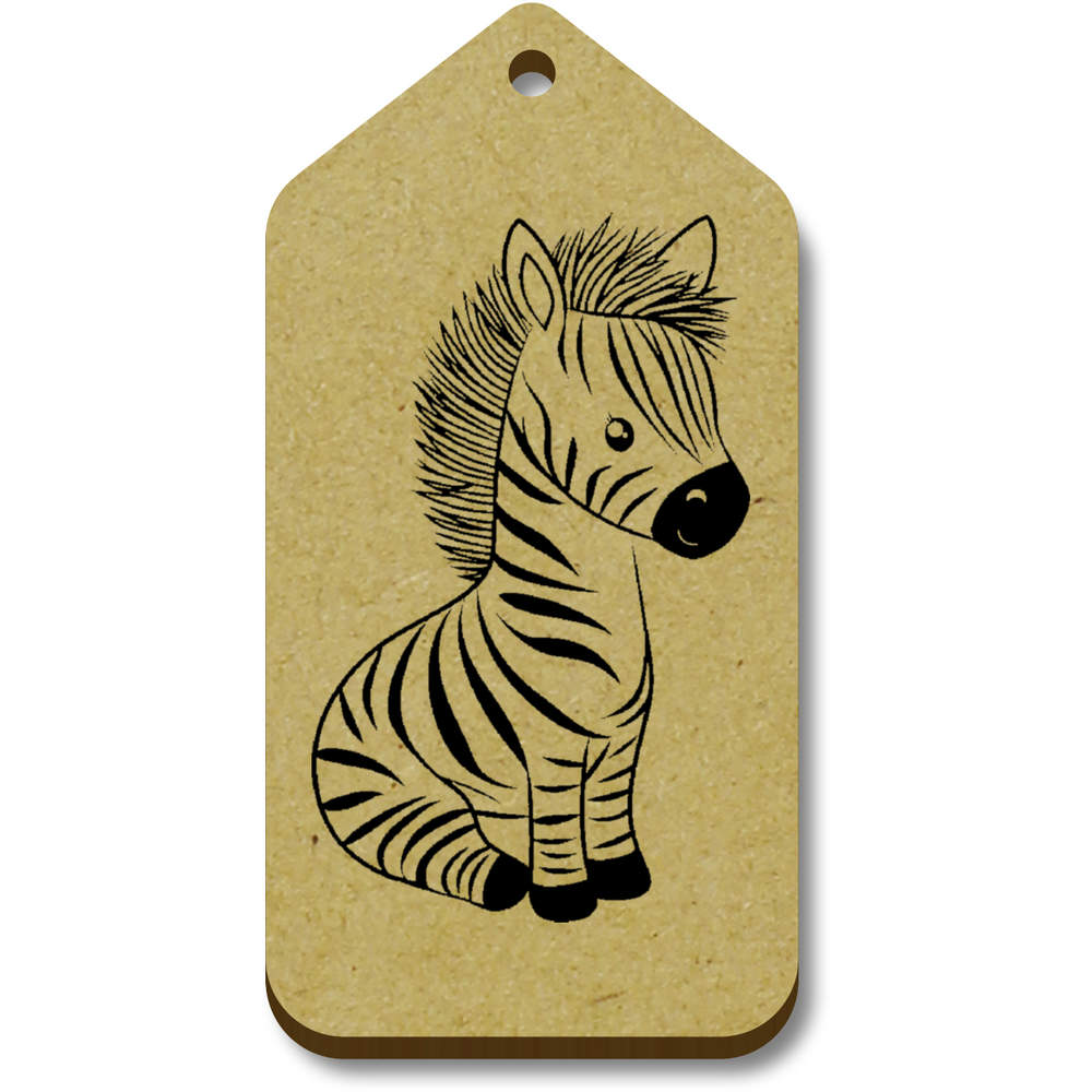 10 x 'Cute Baby Zebra Sitting' 66mm x 34mm Gift Tags (TG00137776)