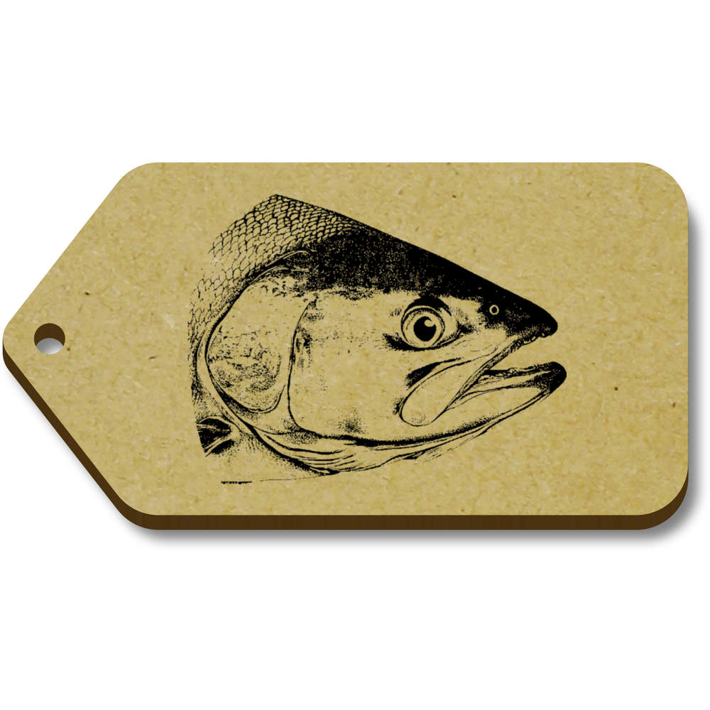 10 x 'Salmon Fish Head' 66mm x 34mm Gift Tags (TG00137986)