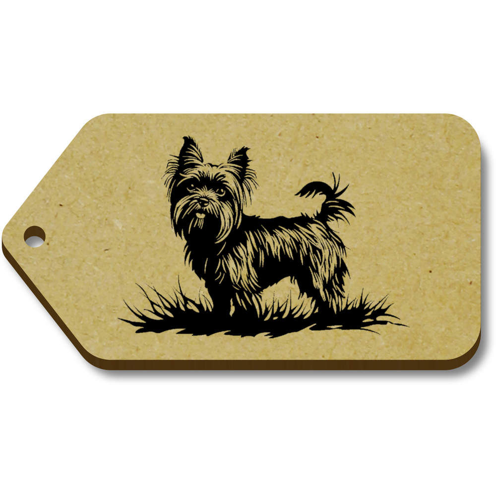 10 x 'Yorkshire Terrier on Grass' 66mm x 34mm Gift Tags (TG00138704)