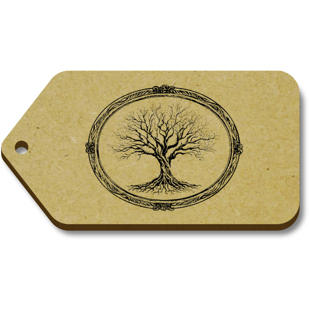'Tree with Vintage Oval Frame' Gift / Luggage Tags (TG054234)