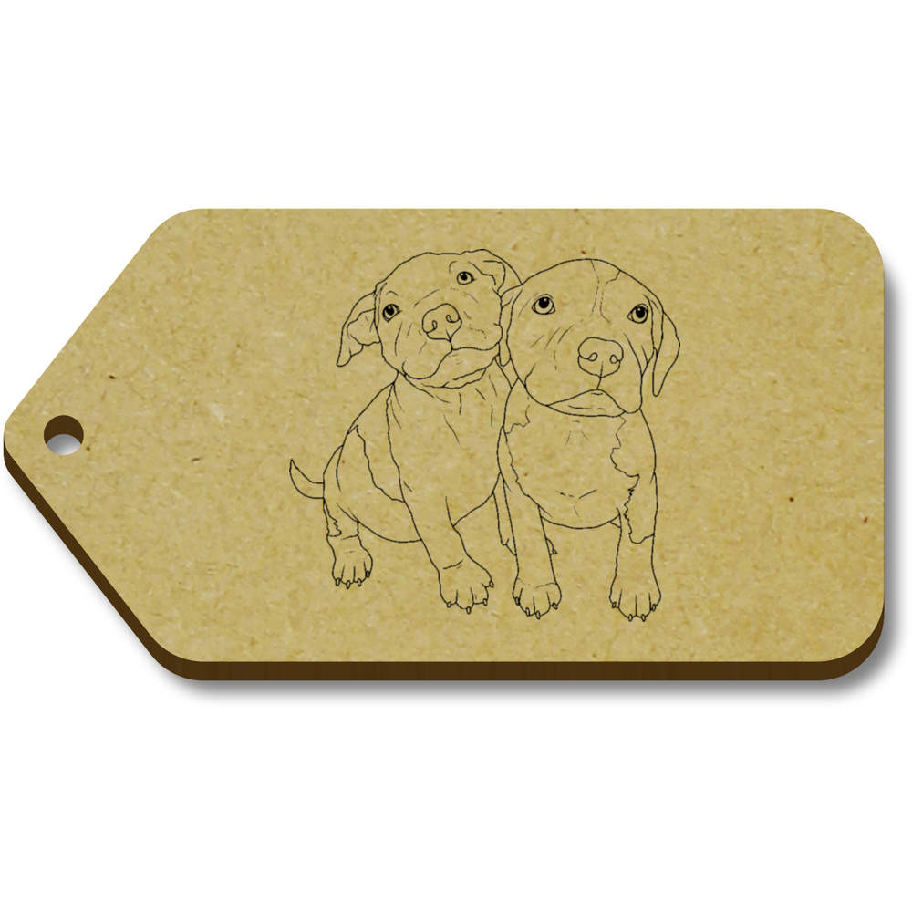 10 x 'Adorable Pitbull Puppies' 66mm x 34mm Gift Tags (TG00142684)