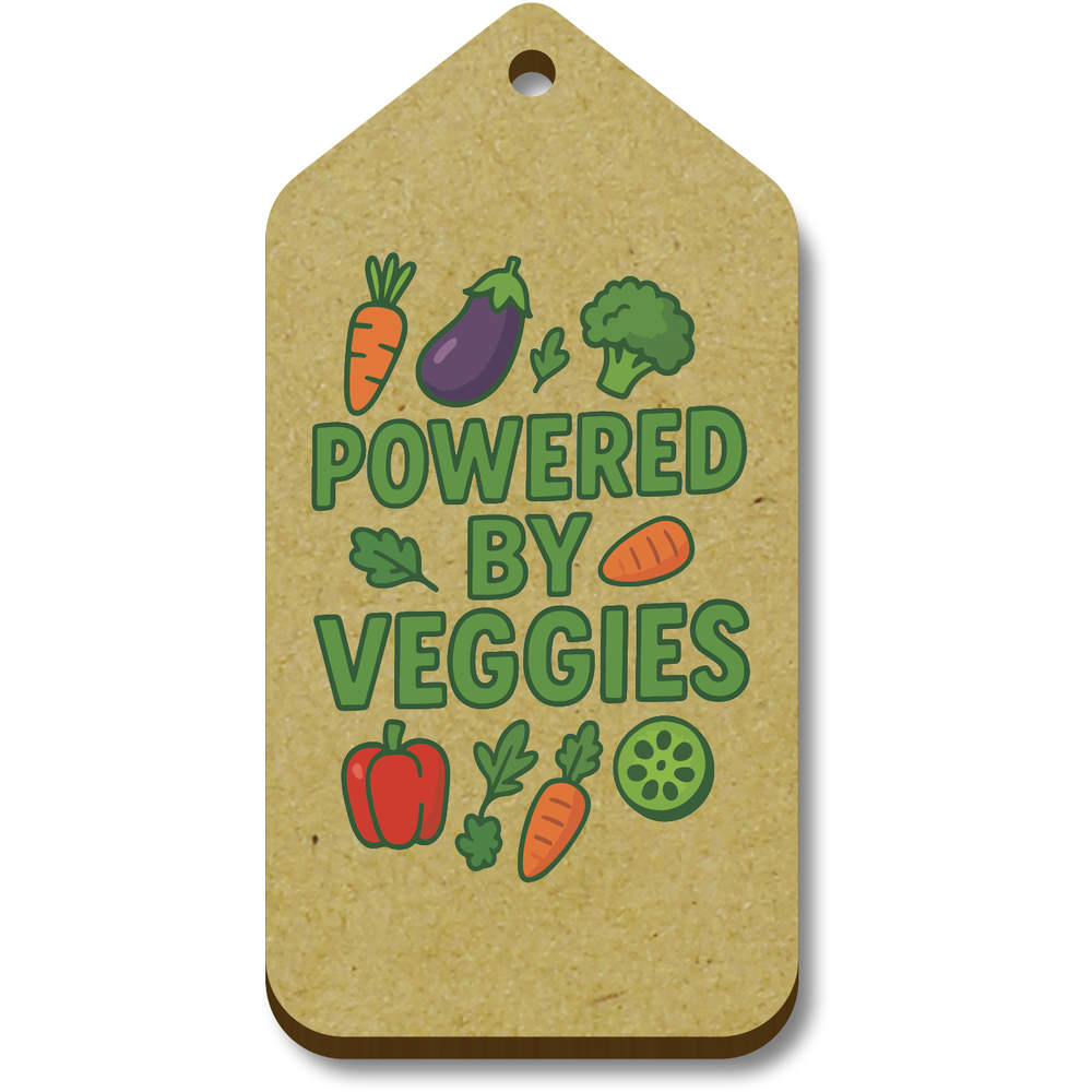 10 x 'Powered By Veggies' 66mm x 34mm Gift Tags (TG00143146)
