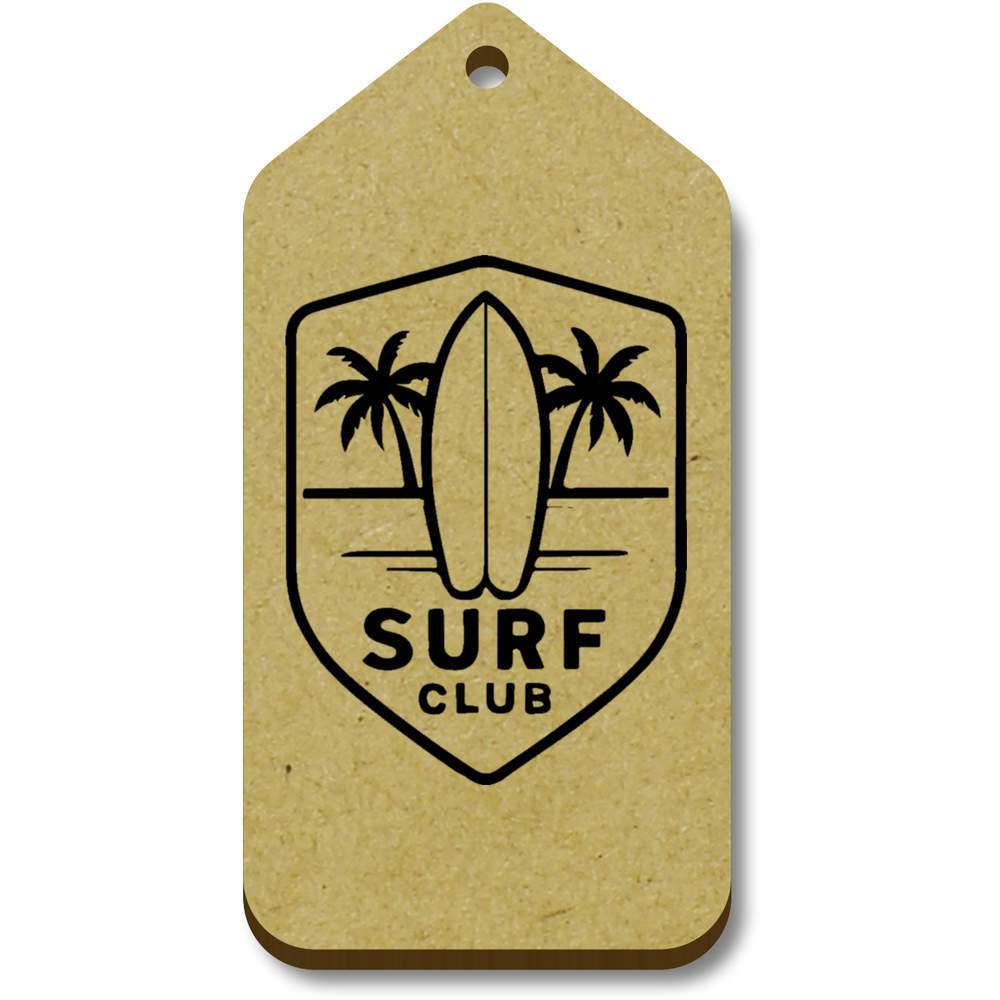 10 x 'Surf Club Emblem' 66mm x 34mm Gift Tags (TG00144443)
