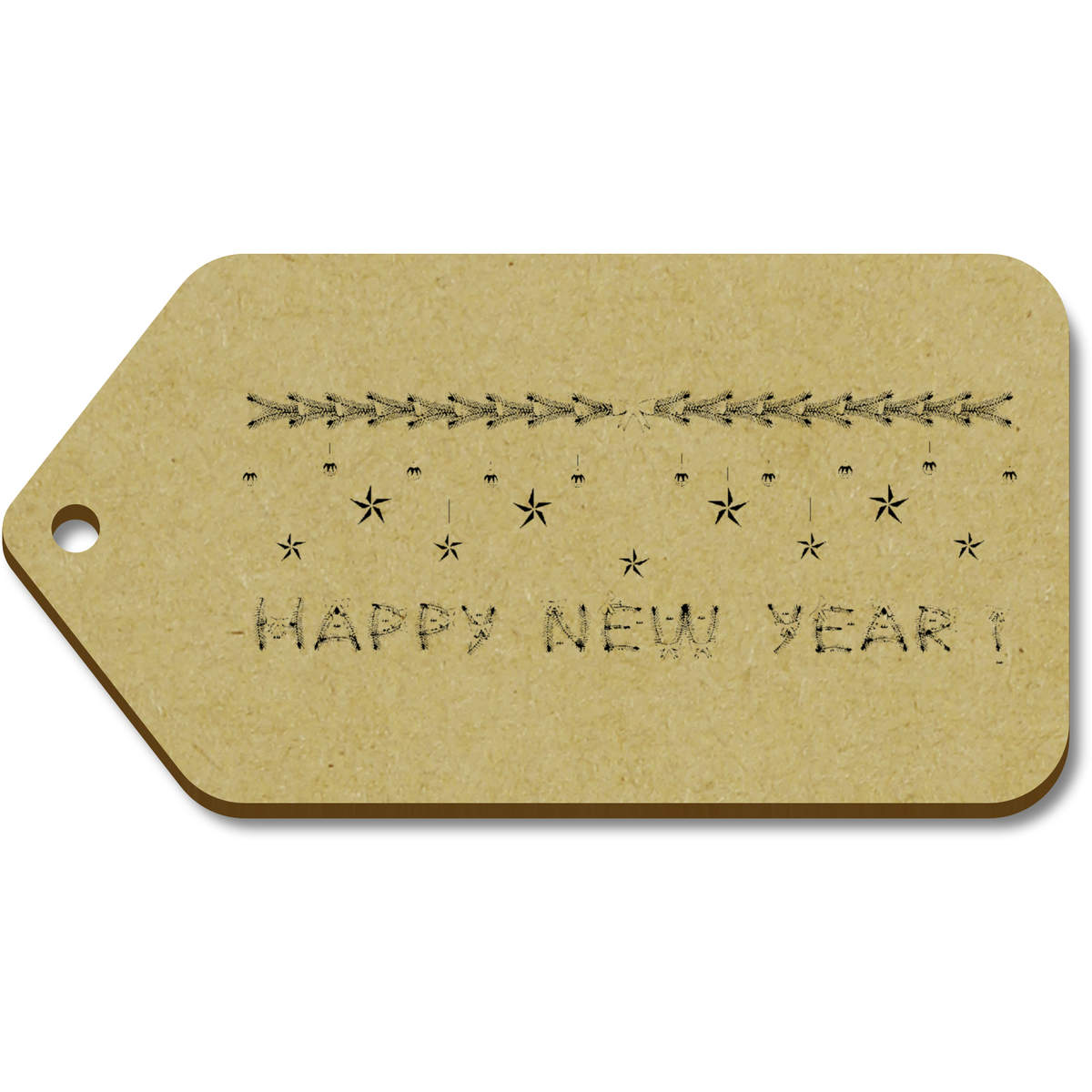 10 x Large 'Happy New Year Banner' Wooden Gift Tags (TG00012821)