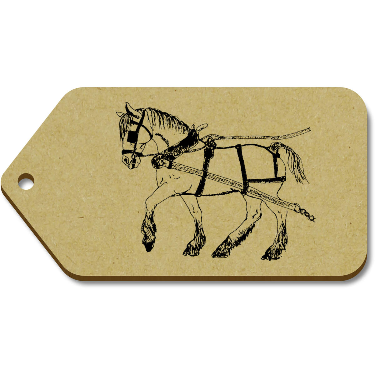 10 x Large 'Cart Horse' Wooden Gift Tags (TG00061054)