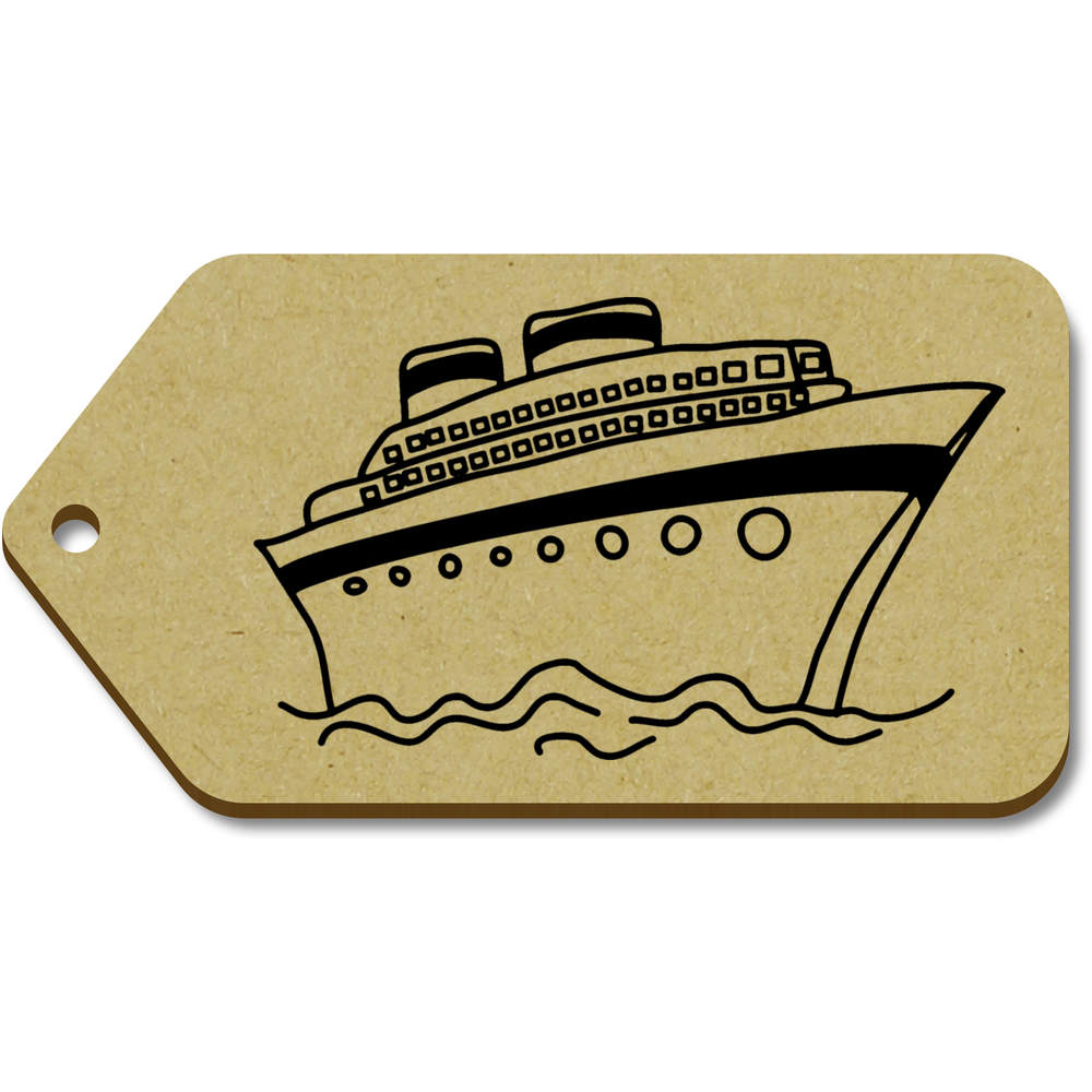 10 x Large 'Cruise Ship' Wooden Gift Tags (TG00064234)